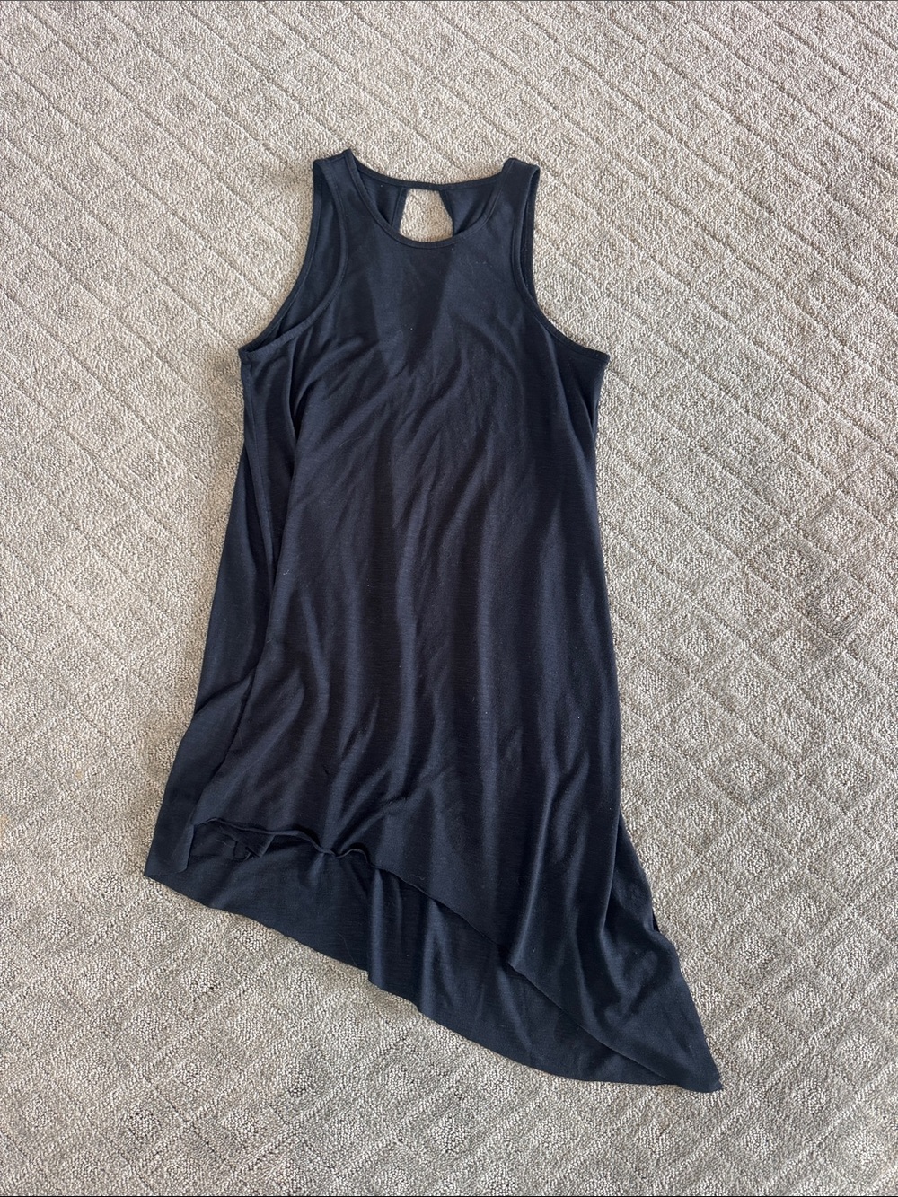 Sleeveless Black Asymmetrical Hem Dress